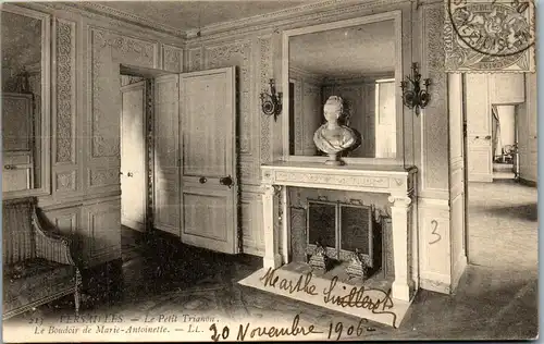 33139 - Frankreich - Versailles , Le Petit Trianon , Le Boudoir de Marie Antoinette - gelaufen 1906