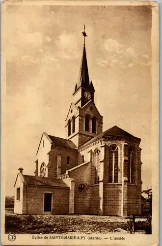 33234 - Frankreich - Sainte Marie , Eglise , Marne , L'Abside - gelaufen 1928