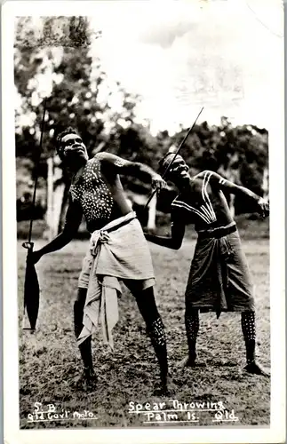 33544 - Australien - Palm Island , Aboriginal , Spear Throwing - gelaufen 1961