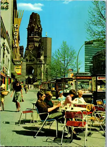 33742 - Deutschland - Berlin , Kurfürstendamm mit Gedächtniskirche und Center , Gloria Palast - gelaufen 1974