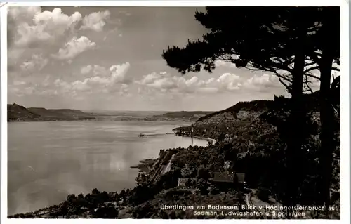 34737 - Deutschland - Überlingen am Bodensee , Blick v. Hödingersteinbruch auf Bodman , Ludwigshafen u. Sipplingen - gelaufen 1953