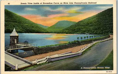 34936 - USA - Pennsylvania , Scenic View Inside of Horseshoe Curve on Main Line Railroad - nicht gelaufen