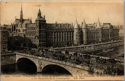 35108 - Frankreich - Paris , Panorama du Palais de Justice , Vue sur la Sainte Chapelle - gelaufen 1914