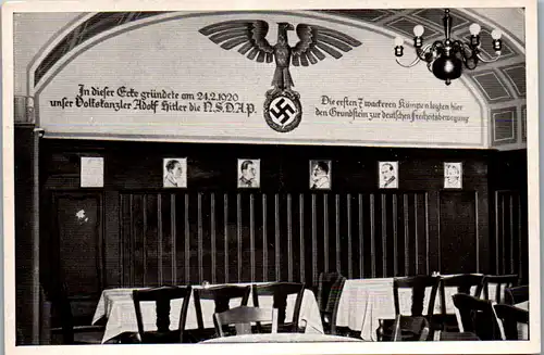 35635 - Sammelbilder - Sammelwerk Nr. 8 , Deutschland erwacht , Gruppe 28 , Bild Nr.: 5 , Die Wiege der Partei , Nebenzimmer des Sterneckerbräu in München