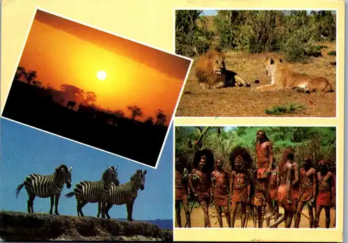 37088 - Kenia - Popular Kenya Scenes , Mehrbildkarte - gelaufen 1985