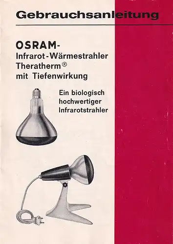 937410 -   - Gebrauchsanleitung OSRAM Infrarot Wärmestrahler Theratherm