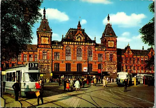 37840 - Niederlande - Amsterdam , Centraal Station , Zentralbahnhof - gelaufen