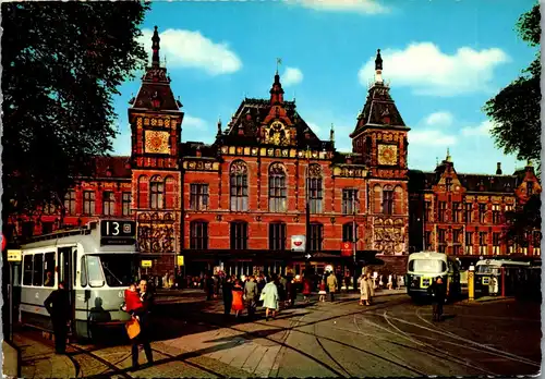 37842 - Niederlande - Amsterdam , Centraal Station , Zentralbahnhof - gelaufen