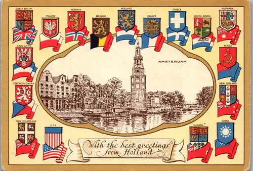 37860 - Niederlande - Amsterdam , Flags , Flaggen Europa - nicht gelaufen