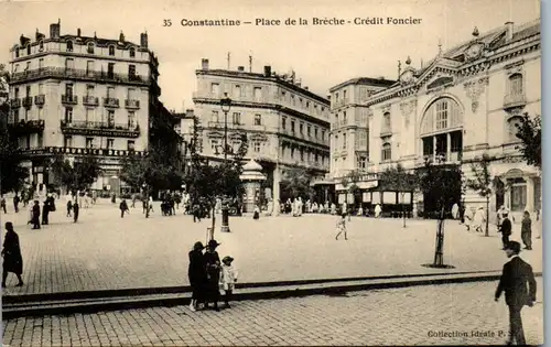 38156 - Algerien - Constantine , Place de la Breche , Credit Foncier - nicht gelaufen