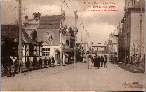 38183 - Belgien - Exposition Universelle de Bruxelles 1910 , Avenue des Nations - gelaufen 1910