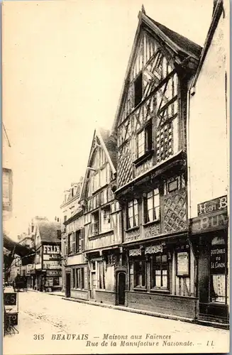 38560 - Frankreich - Beauvais , Maisons aux Faiences , Rue de la Manufacture e Nationale  - nicht gelaufen