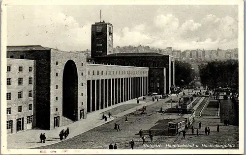 39525 - Deutschland - Stuttgart , Hauptbahnhof u. Hindenburgplatz , Bahnhof - nicht gelaufen