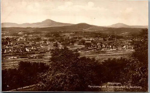 40474 - Deutschland - Göppingen , Panorama mit Hohenstaufen u. Rechberg - nicht gelaufen