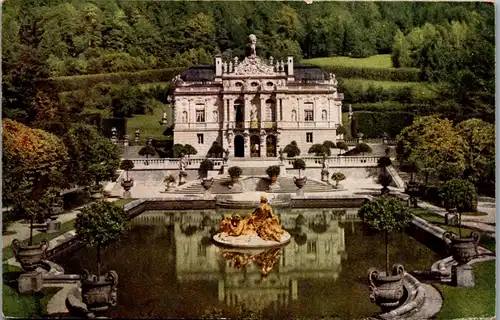 43428 - Deutschland - Linderhof , Blick auf Schloß Linderhof - nicht gelaufen