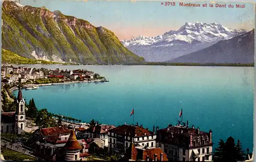 44433 - Schweiz - Montreux , et la Dent du Midi - gelaufen 1913