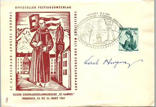 44582 - Österreich - Brief , Festtagsumschlag , Sammlergilde St. Gabriel , Innsbruck - nicht gelaufen 1961