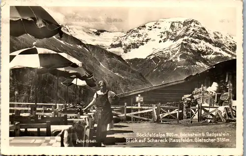 44613 - Salzburg - Böckfeldalpe , Böckstein b. Badgastein , Blick a. Schareck , Nassfeld , Gletscher , Cafe Rest. - 1937