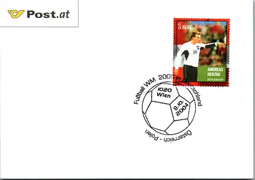 44642 - Österreich - Maximumkarte , Andreas Herog , Fußball WM Deutschland - nicht gelaufen 2004