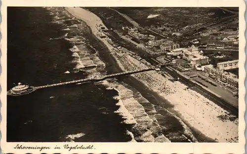 45155 - Niederlande - Scheveningen , Vogelvlucht , Panorama , Strand - gelaufen 1939