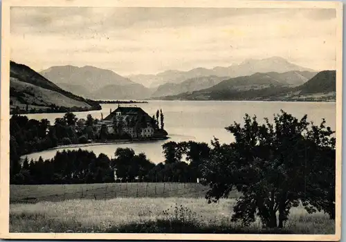 45597 - Oberösterreich - Kammer am Attersee , Schörfling , Salzkammergut , Panorama , Zug Stempel - gelaufen 1944