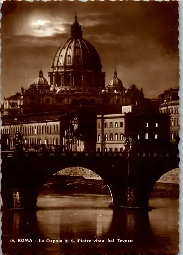 45605 - Italien - Rom , La Cupola di S. Pietro vista dal Tevere - gelaufen 1941