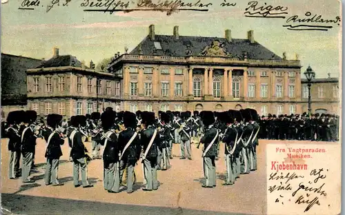 45710 - Dänemark - Kopenhagen , Kjobenhavn , Frau Vagtparaden Musiken - gelaufen 1904