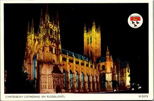 45763 - Großbritannien - Canterbury , Cathedral by Floodlight - gelaufen