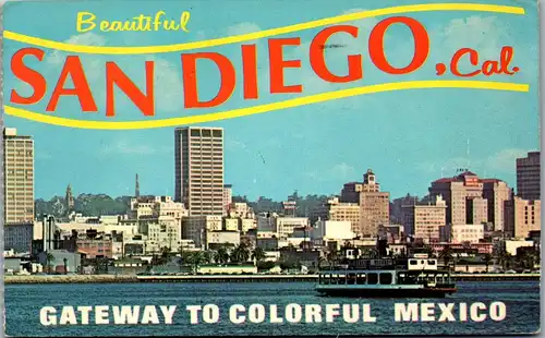 45775 - USA - San Diego , California , Panorama Skyline - gelaufen 1970