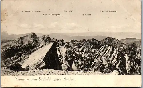 45802 - Italien - Seekofel , Panorama gegen Norden , Col da Rieegon , Hochalpenkopf - nicht gelaufen