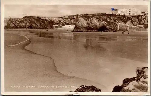 46202 - Großbritannien - Newquay , Great Western and Tolcarne Beaches - gelaufen 1949