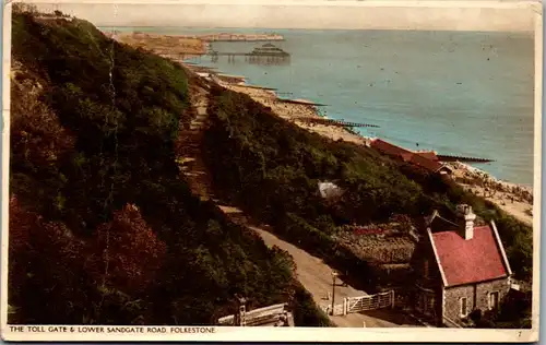 46261 - Großbritannien - Folkestone , The Toll Gate and Lower Sandgate Road , l. beschädigt - gelaufen 1939