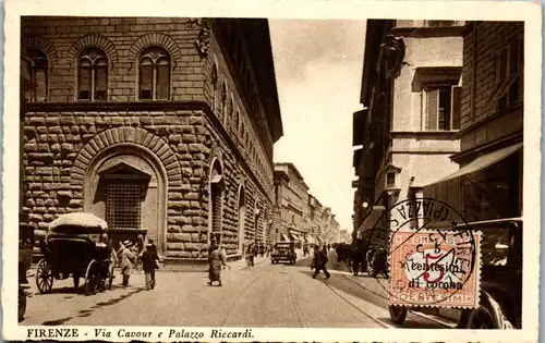 46286 - Italien - Firenze , Via Cavour e Palazzo Riccardi - nicht gelaufen 1934