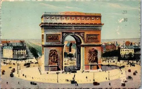 46395 - Frankreich - Paris , Arc de Triomphe - gelaufen 1938