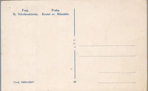 46484 - Tschechien - Prag , Praha , St. Nikolauskirche , Kostel sv. Mikulase - nicht gelaufen