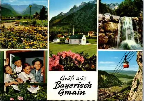 47907 - Deutschland - Bayerisch Gmain , Pfarrkirche , Weissbachschlucht , Kinder in Tracht , Predigtstuhlbahn - 1974