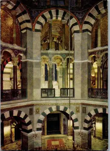 47918 - Deutschland - Aachen , Dom , Karolingerbau , Blick auf die Westseite mit Kaiserstuhl - gelaufen 1980