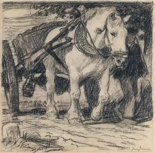 Julius Paul Junghanns (1876-1958), Zugpferd mit Karren