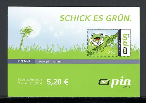 Privatpost PIN mail Markenheftchen geschlossen postfrisch selbstklebend #1B619