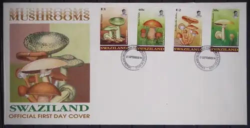 Swasiland 636-639 gestempelt als FDC / Pilze #GC153