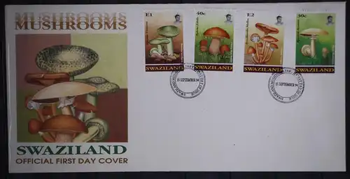 Swaziland 636-639 gestempelt als FDC/ Pilze #GC047