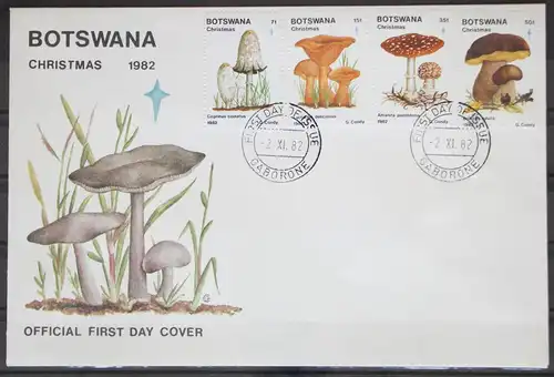 Botswana 317-320 gestempelt als FDC / Pilze #GG557