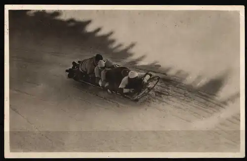 Schweiz Postkarte Bob Rennen Olympische Winterspiele 1928 St. Moritz #IE359