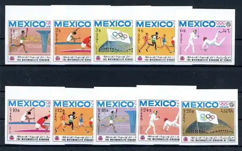 Jemen Königreich 493-502 B postfrisch Olympiade Mexiko 1968 #JS051
