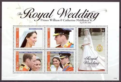 St. Kitts Nevis KB 1258-1262 postfrisch Royal Wedding #JT706