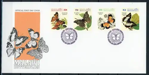 Malawi 617-620 Schmetterling Ersttagesbrief/FDC #JW632