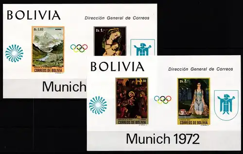 Bolivien Block 34 und Block 35 postfrisch Olympische Spiele #JY213