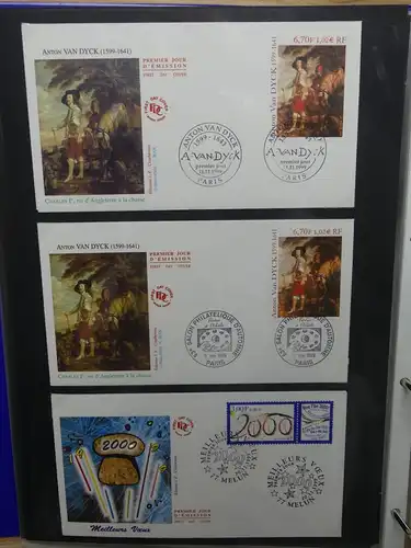 Frankreich FDCs ab 1999 besammelt über 200 Stück im Ringbinder #LY692