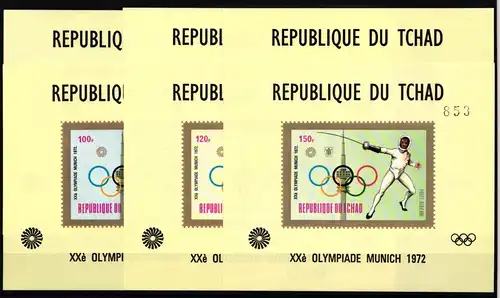 Tschad 582-587 postfrisch Einzelblöcke B / Olympia #KC415