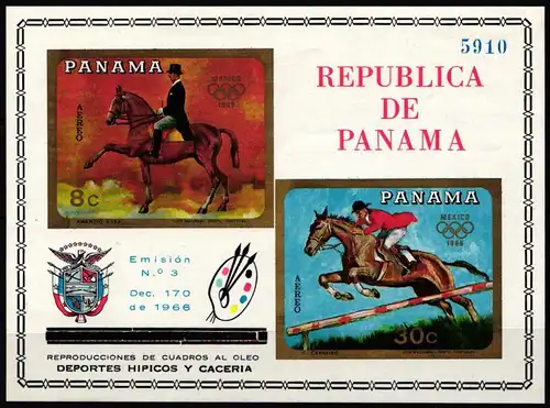 Panama Block 101 postfrisch Olympiade Mexiko 1968 #NB044